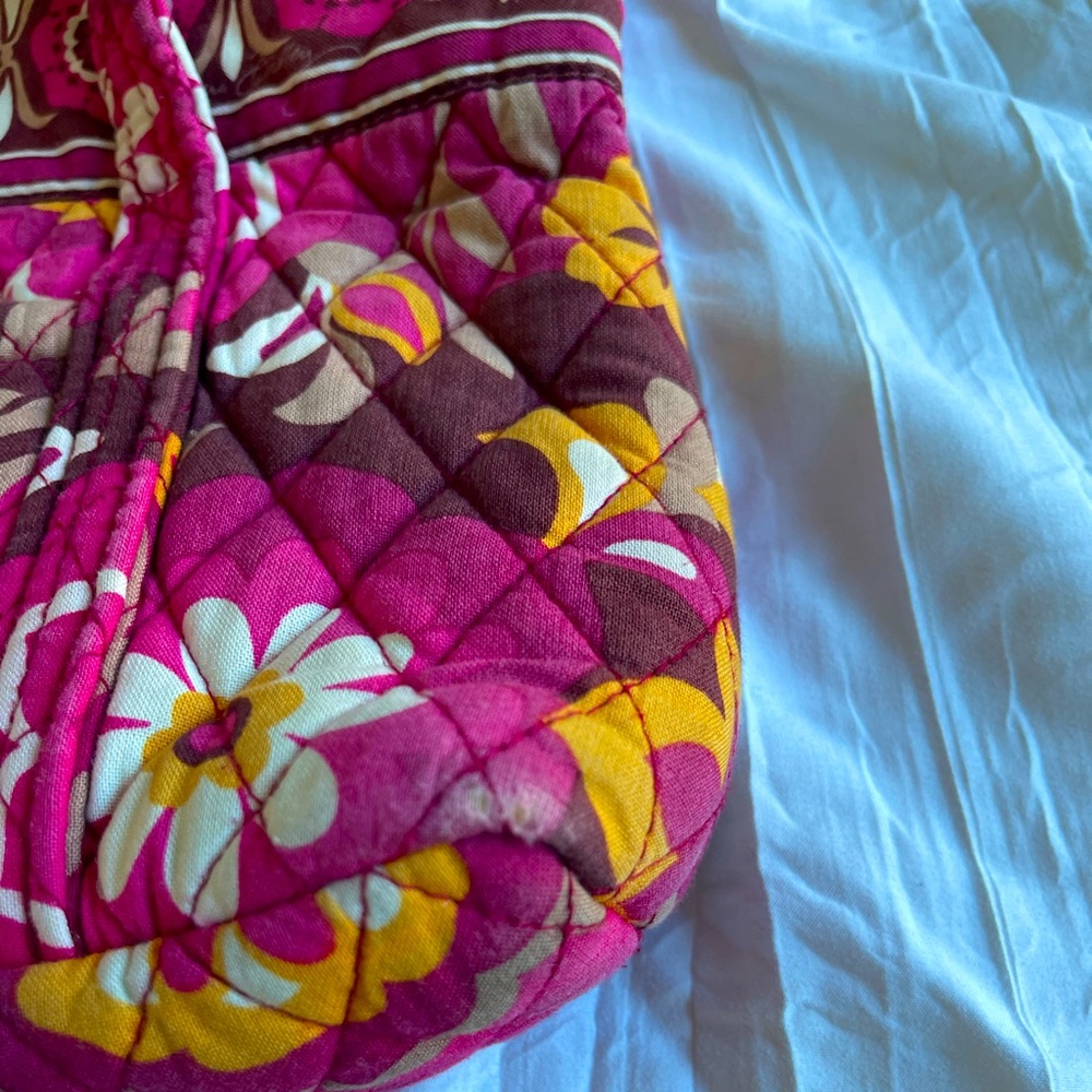 Vera Bradley Carnaby Purse Marron Pink Orange Floral Hobo - Picture 3 of 4